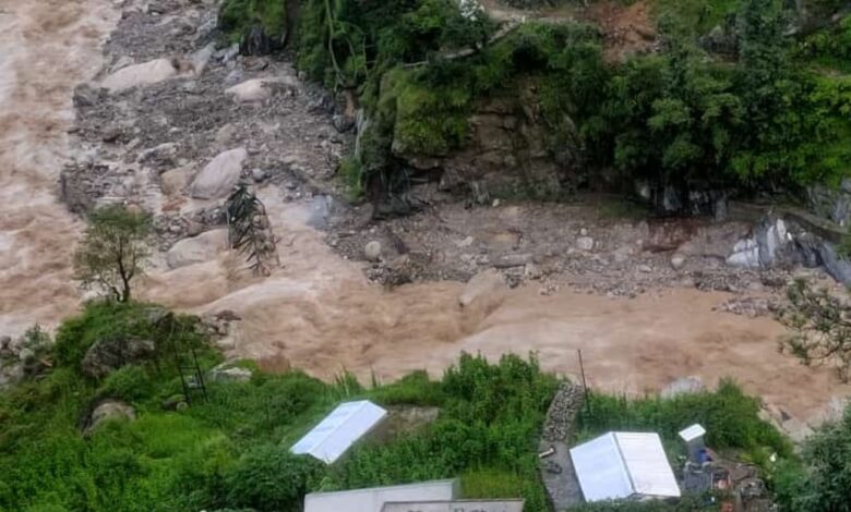 Rudrprayag Bridge washed away