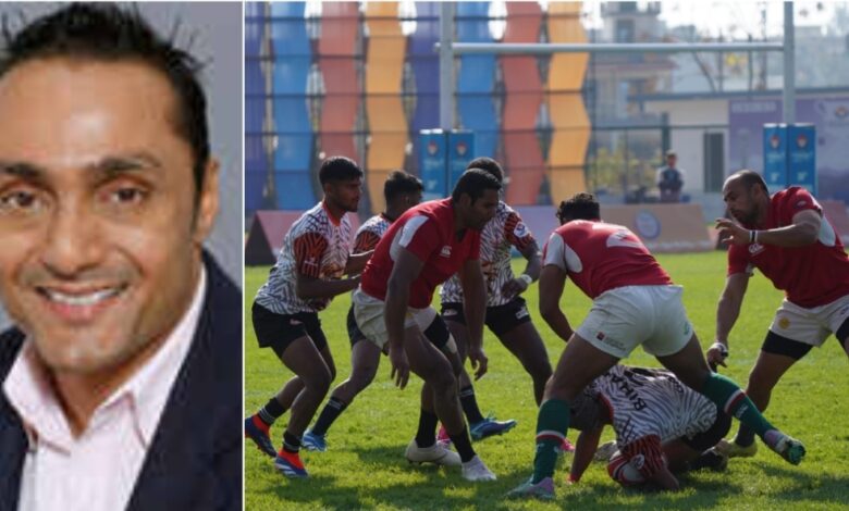 Actor Rahul Bose at rugby games at 38 National Games,Dehradun