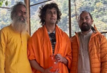 Bollywood singer Sonu Nigam meditate at Shri Ram Tapasthali,Tehri Garhwal.