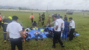 Aeroplane crash mock drill at Dehradun Airport.