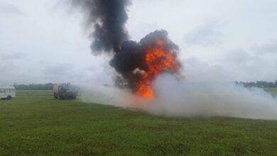 Aeroplane crash mock drill at Dehradun Airport.