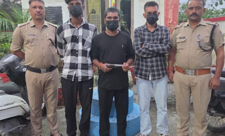 Dehradun police detained three persons for allegedly cutting birthday cake with pistol shaped lighter.