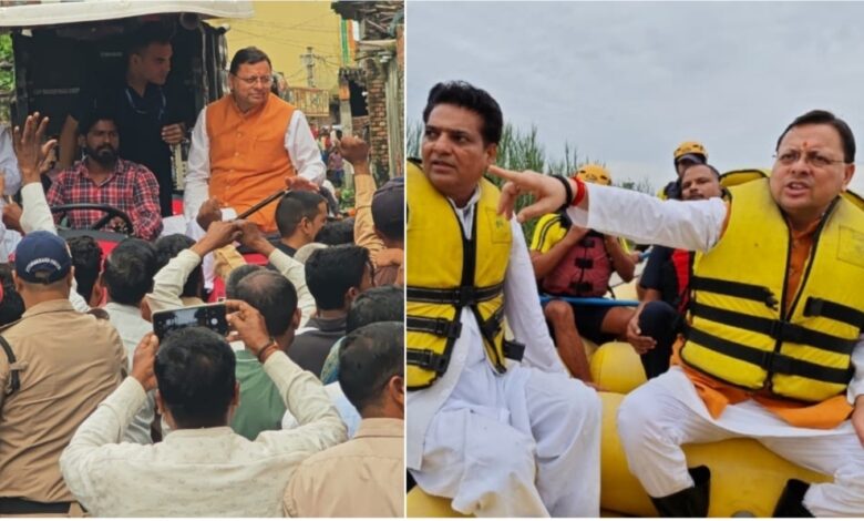 Chief Minister Pushkar Singh Dhami reached disaster affected area of Laksar of Haridwar on Tractor and raft.