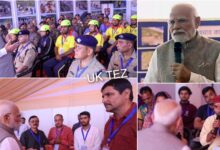 Prime Minister Narendra Modi dialogue with NDRF,SDRF and Diaster Relief Volunteers at Dehradun.
