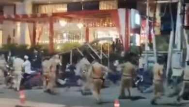 A person taken into police custody for objectionable comment in social media,police dispersed mob gathered.
