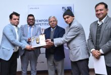 At SRHU, in the impromptu speech competition on Vivekananda Jayanti, Dr. Chandramohan secured the first position and Anshika the second.