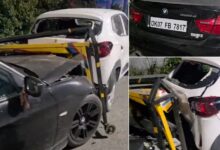 BMW car hit police sub inspector and another police men in Doiwala.