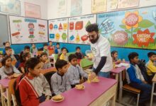 Two young men working at multinational companies celebrated their birthdays with children from a government school.